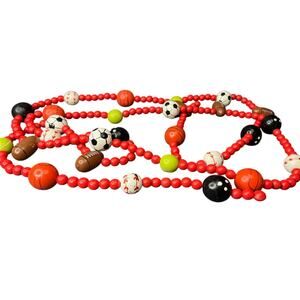 Wood Sports Xmas Garland Baseball Basketball Bowling Football Tennis Soccer